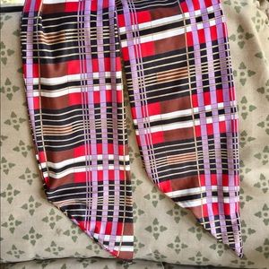 5494 VTG 70’s Boho Scarf Multi Color Check Head or Neck Scarf